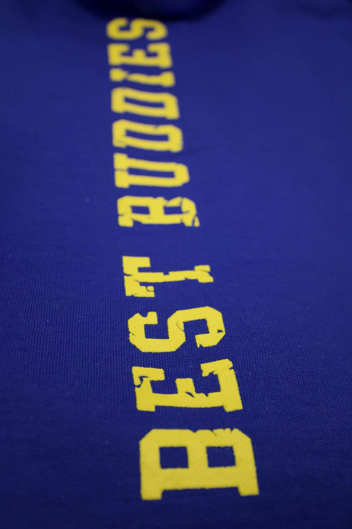 Blue Zip Hoodie with "89" in yellow on the front and "Best Buddies" in yellow going up the back