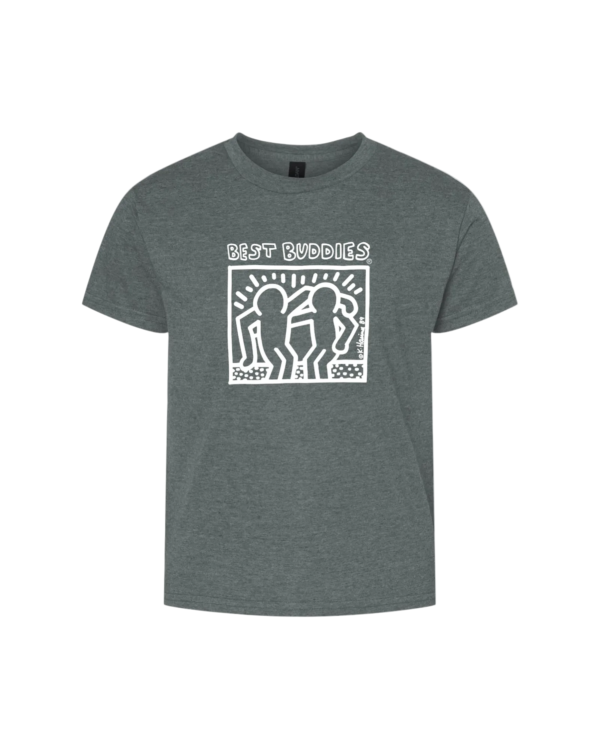 Youth White Haring Tee (Dark Heather Grey)