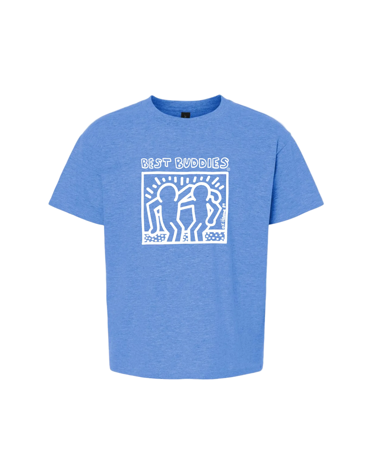 Youth White Haring Tee (Heather Royal)