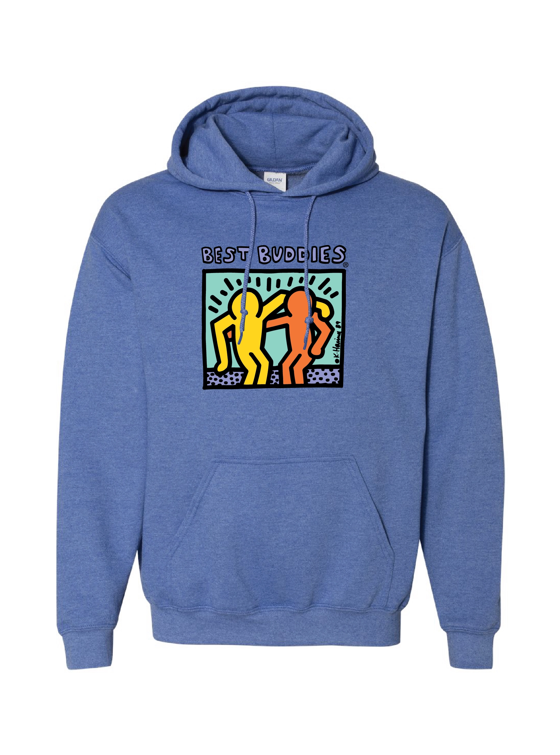 image of haring hoodie in royal blue